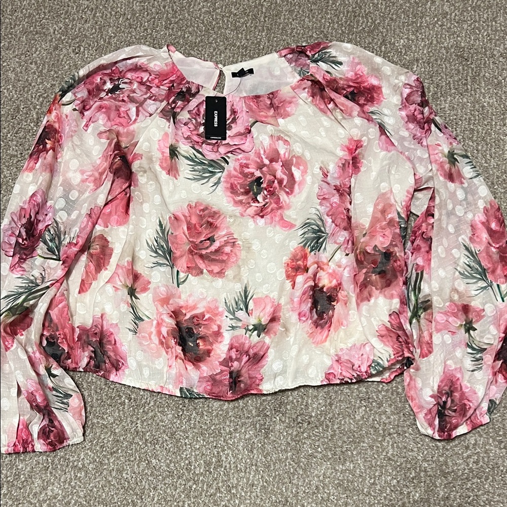 Express Blouse with Pink Floral Design